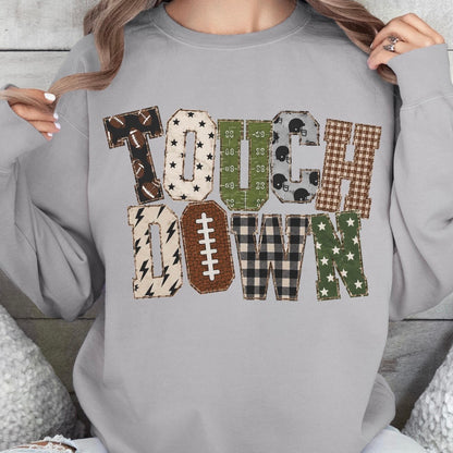 TOUCH DOWN mixed pattern clear film screen print