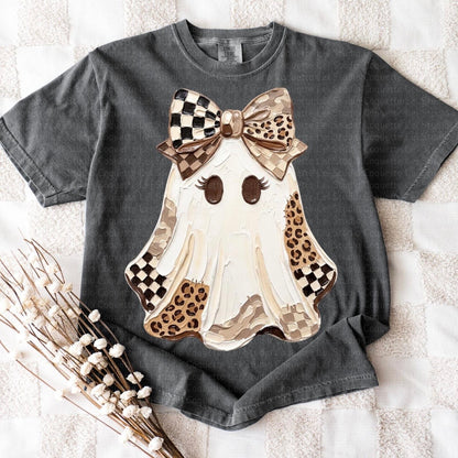 checker leopard ghost clear film screen print