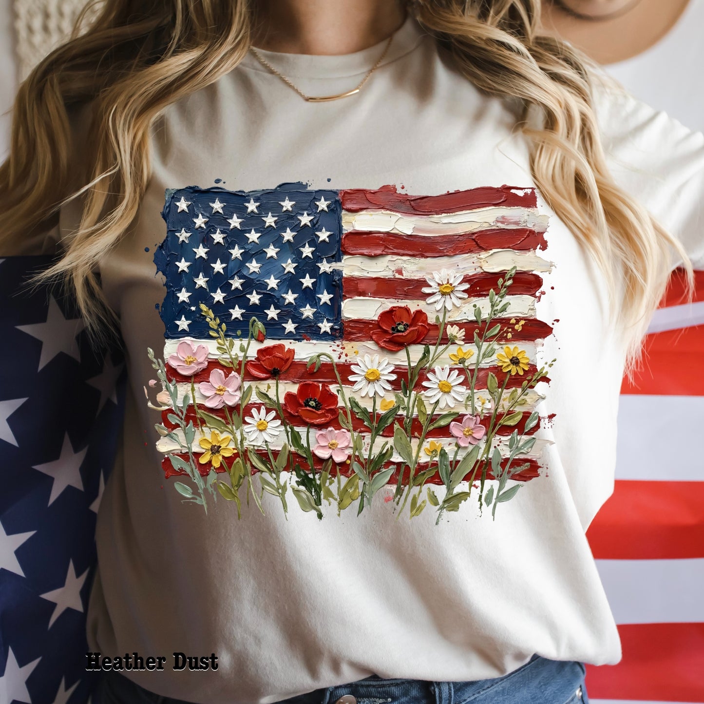 PRE-ORDER floral USA flag DTF 7-10 biz day tat