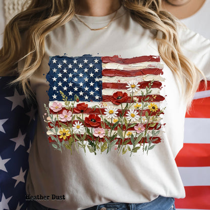 PRE-ORDER floral USA flag DTF 7-10 biz day tat