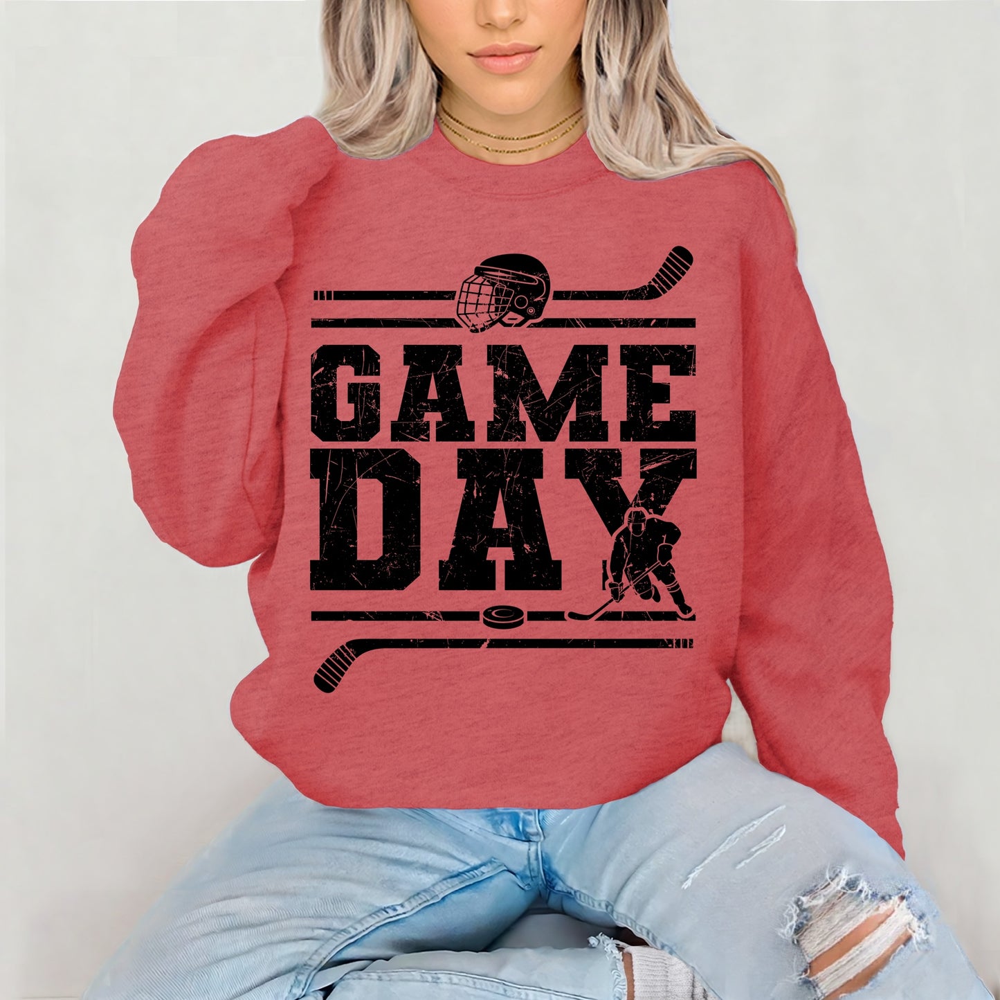 Hockey game day screen print transfer