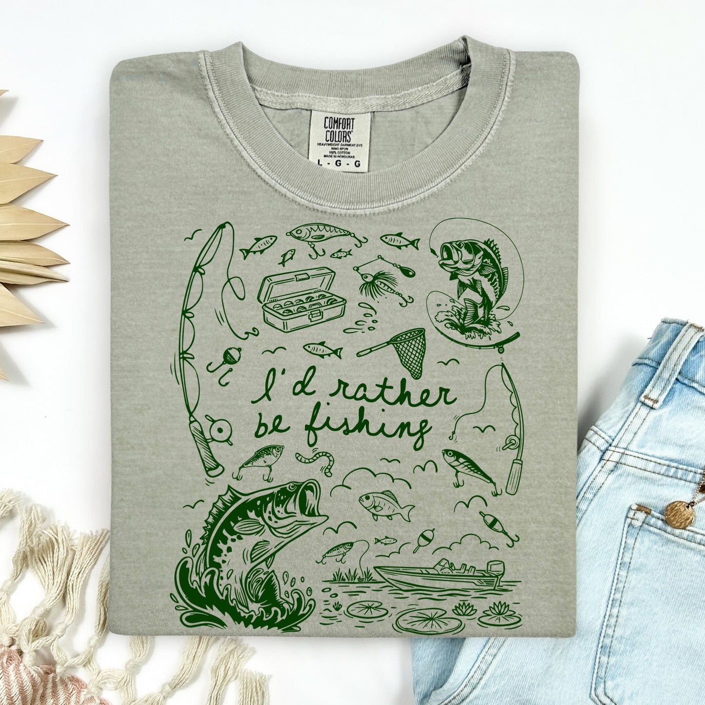 I'd rather be fishing screen print transfer•