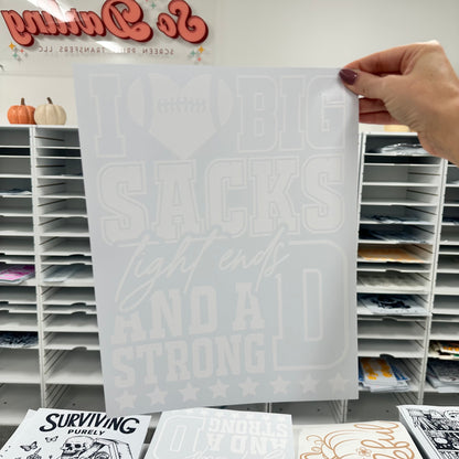 I love big sacks strong D screen print transfer