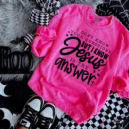 Jesus is the answer screen print transfer