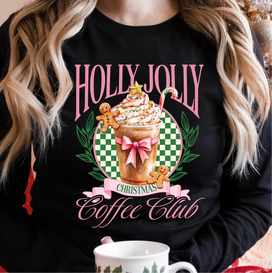 holly jolly coffee club clear film transfer