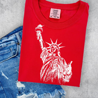 statue of liberty sketch 8x12 screen print transfer