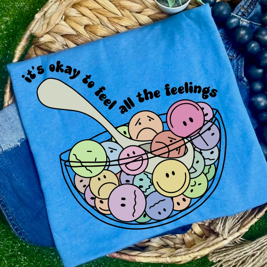its okay to feel all the feelings clear film screen print