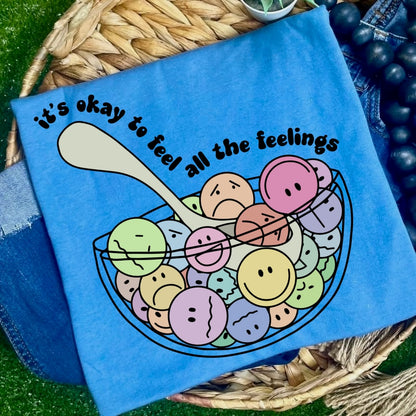 its okay to feel all the feelings clear film screen print
