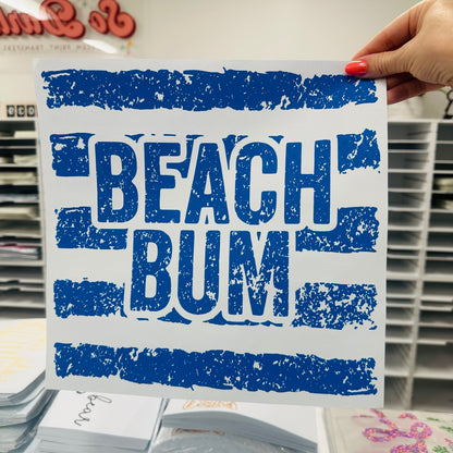 beach bum striped screen print transfer•
