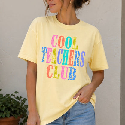 cool teachers club clear film screen print