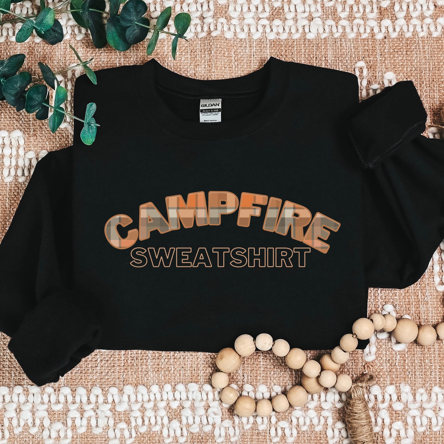 plaid campfire sweatshirt clear film transfer