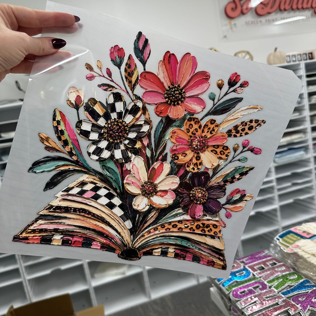 floral mixed pattern book clear film screen print