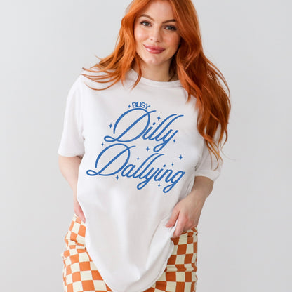 busy dilly dallying screen print transfer