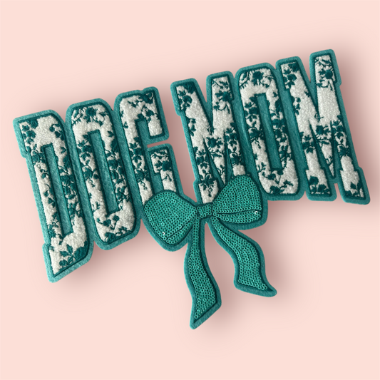 Chenille Patch - DOG MOM BOW