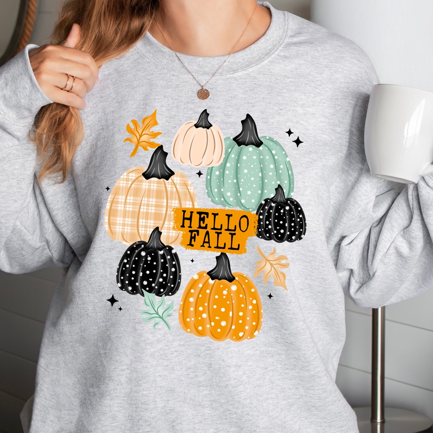 hello fall pumpkins clear film transfer