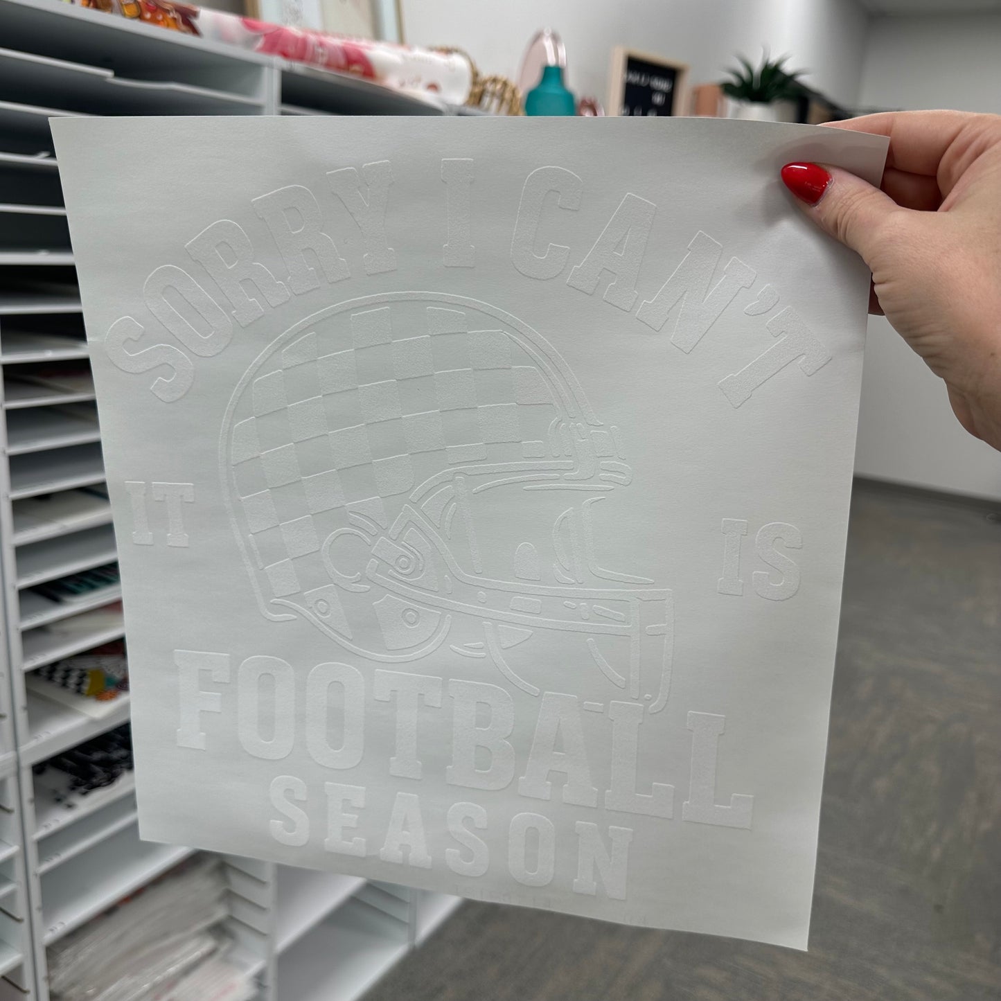 sorry I cant football season screen print transfer