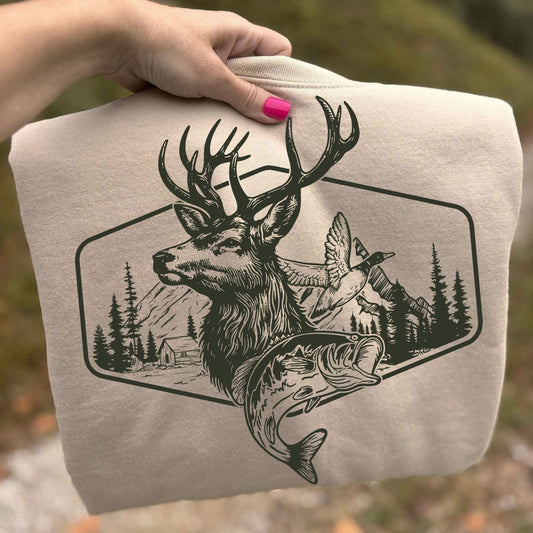 PRE-ORDER nature hunting screen print transfer 5-7 BIZ DAY TAT