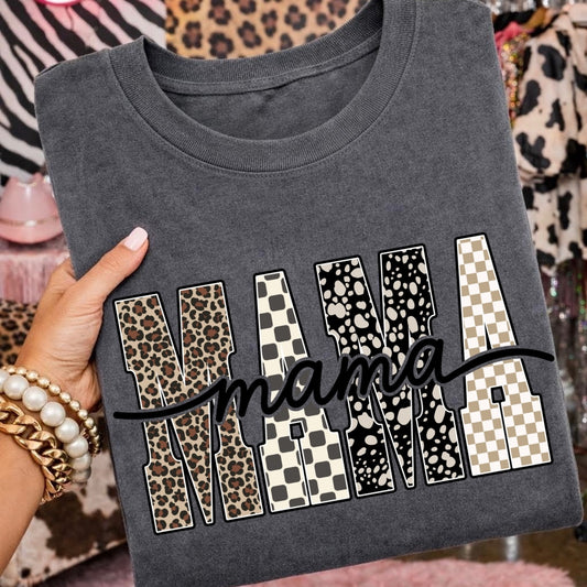 mama animal print clear film screen print