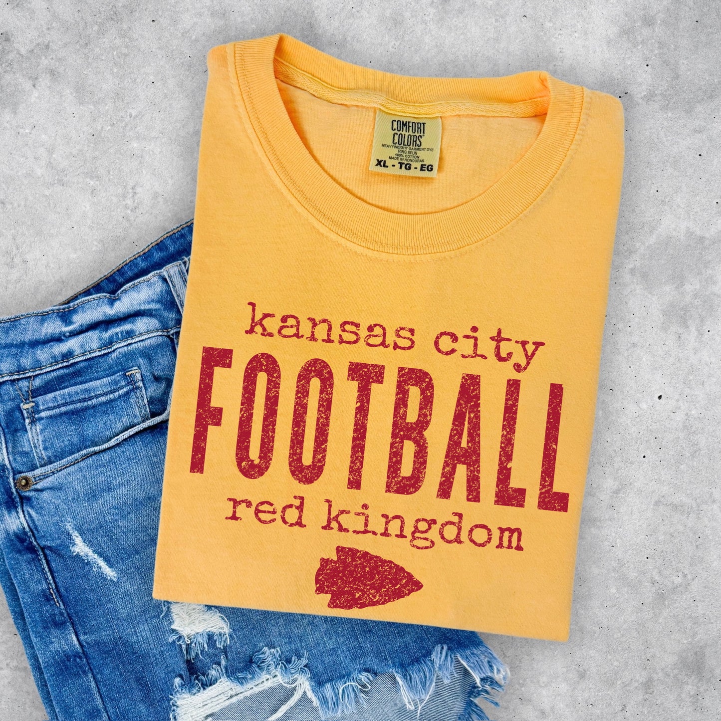 KC football red kingdom screen print transfer