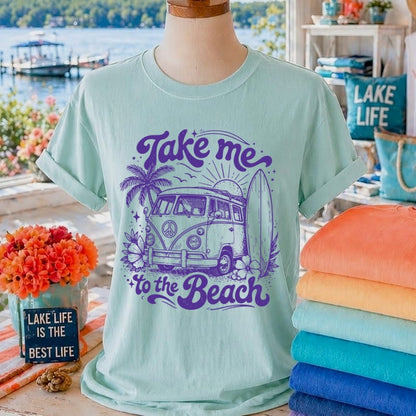 take me to the beach screen print transfer•
