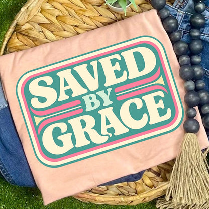 saved by grace clear film screen print