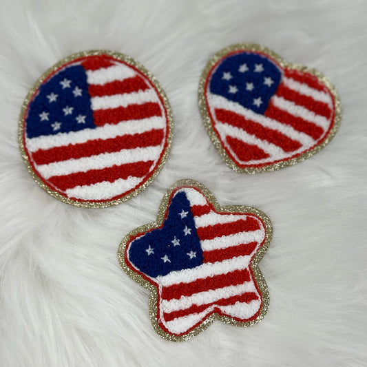 Chenille Patch - small PATRIOTIC patches 3 in