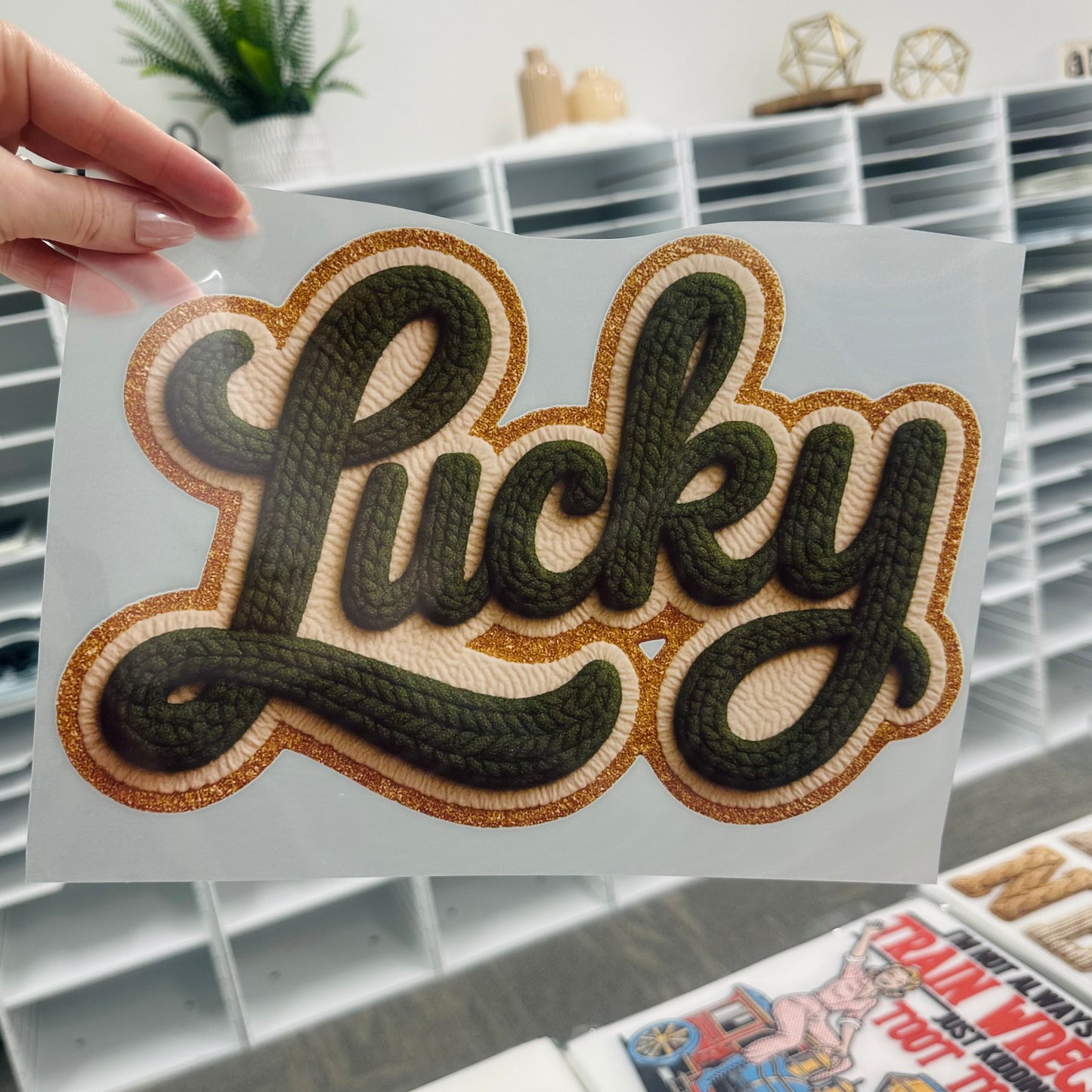 LUCKY clear film screen print