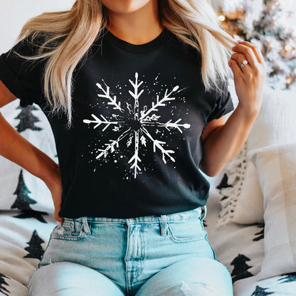 distressed snowflake screen print transfer