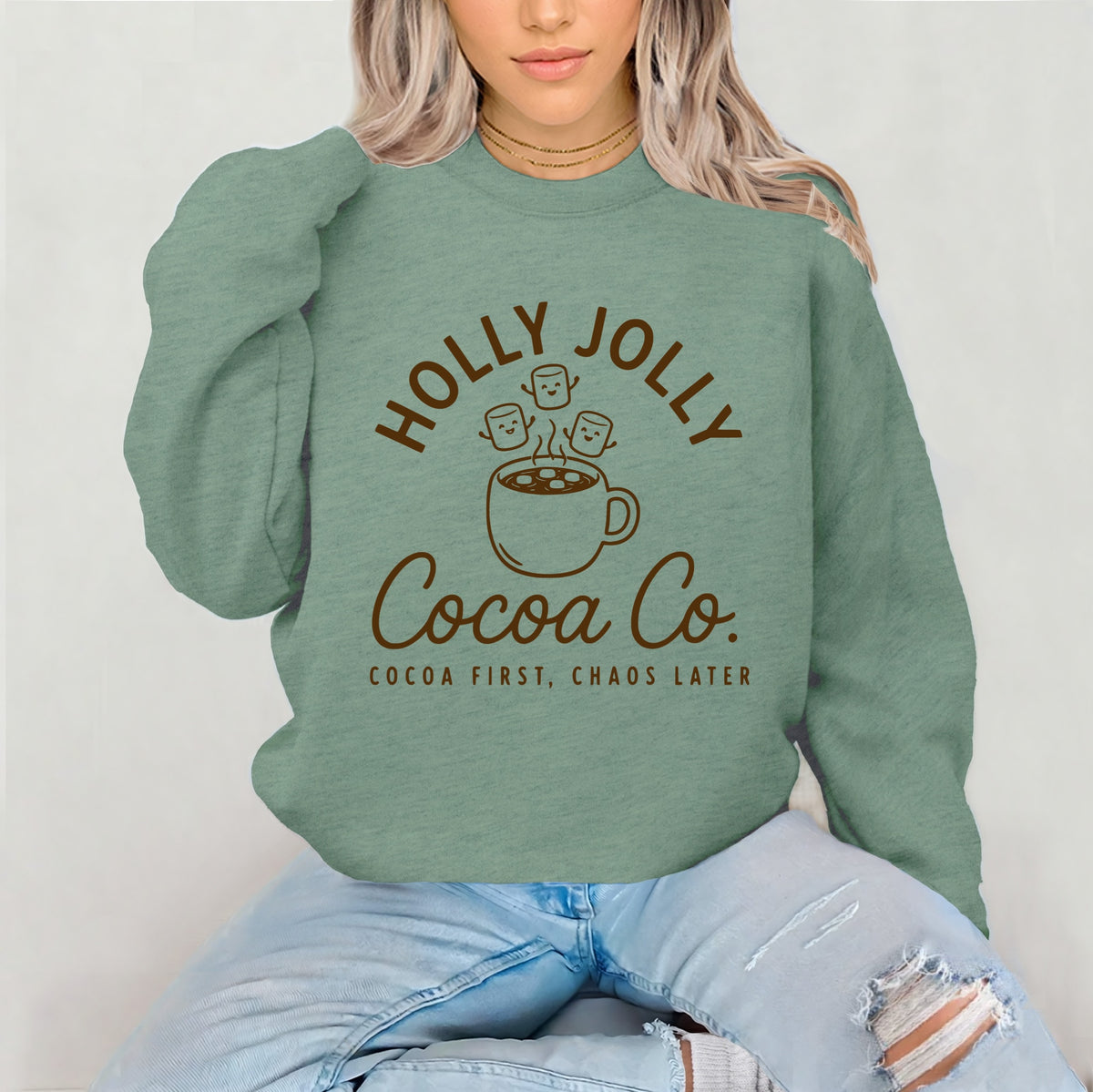 holly jolly cocoa co. screen print transfer•
