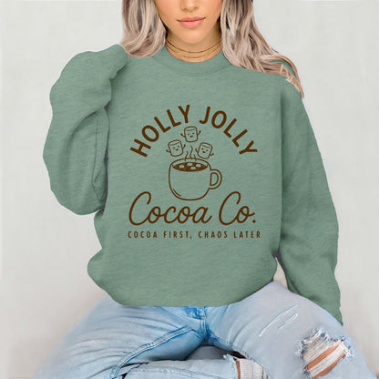 holly jolly cocoa co. screen print transfer•