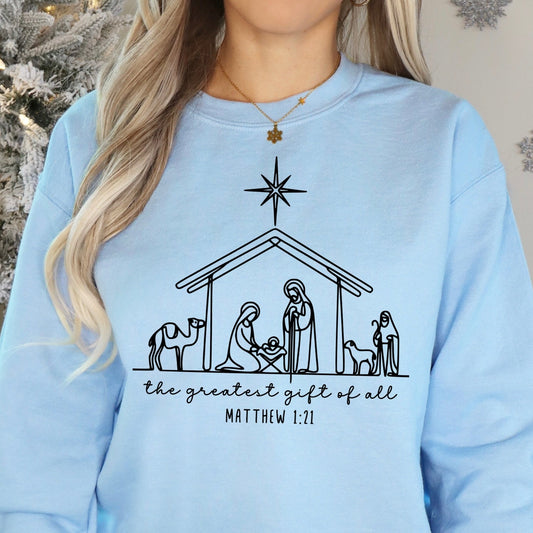 nativity the greatest gift of all screen print transfer