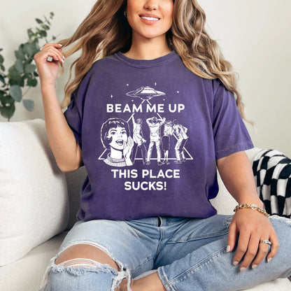 beam me up this place sucks screen print transfer