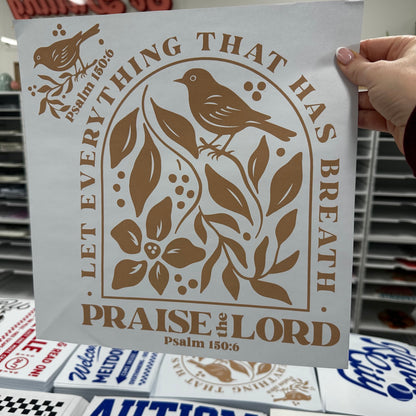 praise the lord screen print transfer