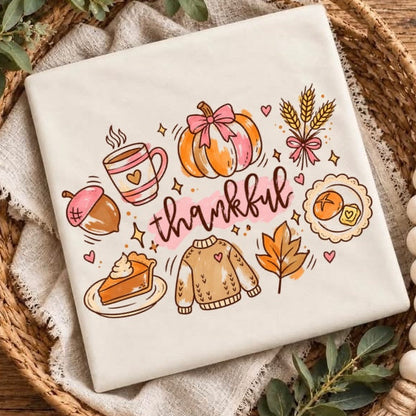 thankful doodles clear film screen print•