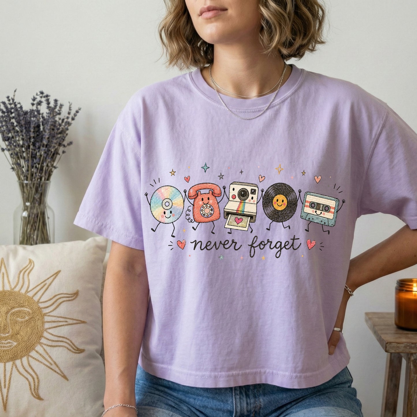 never forget nostalgic doodles clear film screen print