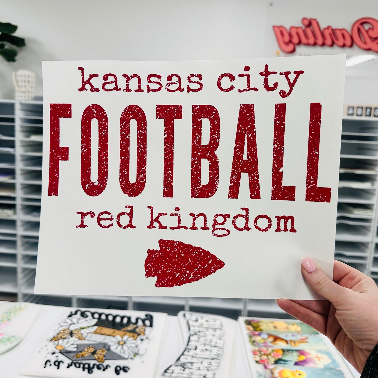 KC football red kingdom screen print transfer