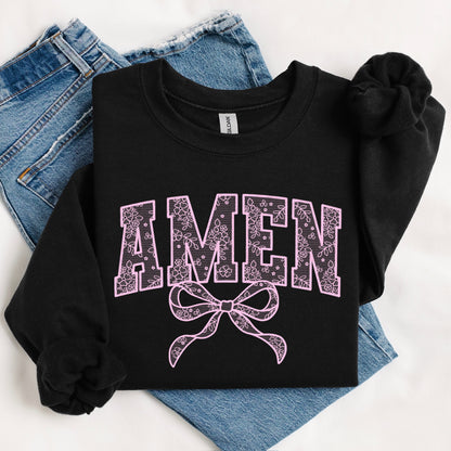 Amen lace screen print transfer