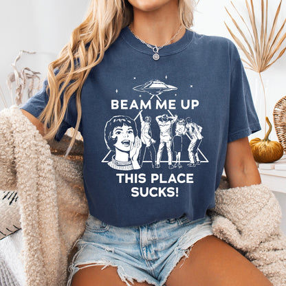 beam me up this place sucks screen print transfer