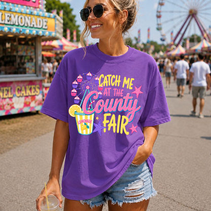 catch me at the county fair clear film screen print