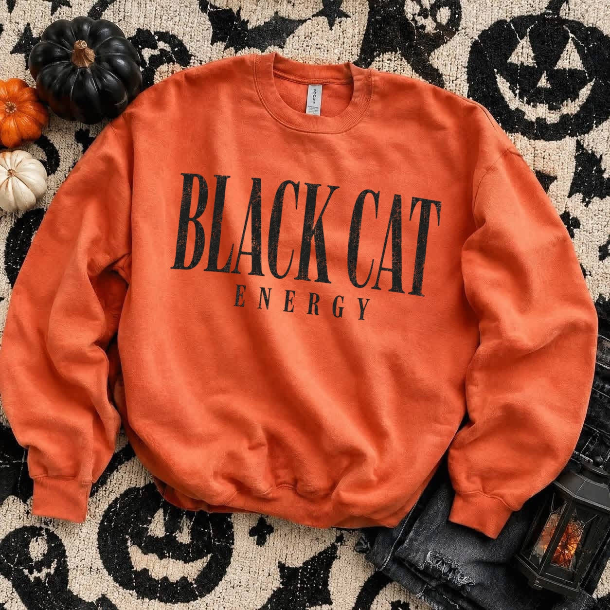 black cat energy screen print transfer