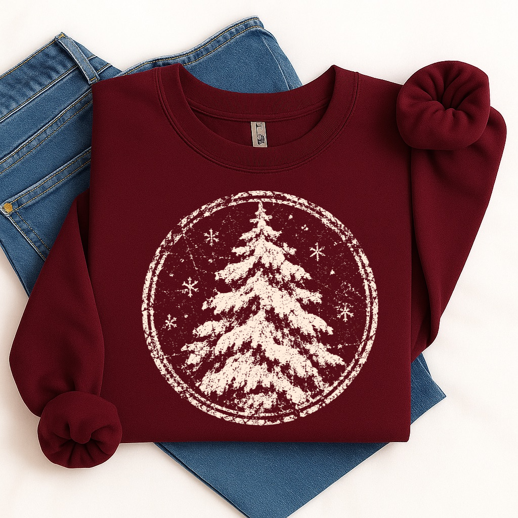 winter tree screen print transfer•