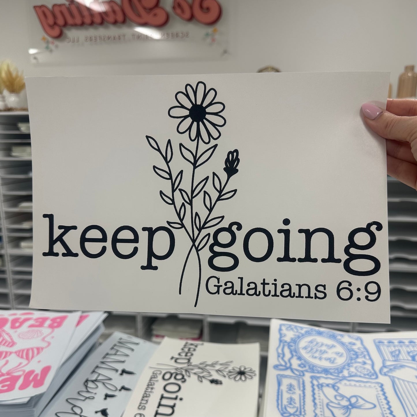 keep going screen print transfer•