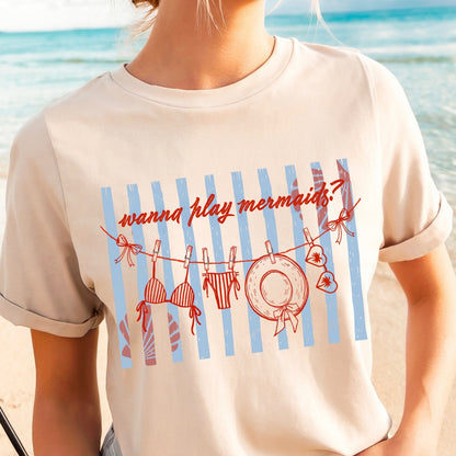 wanna play mermaids? clear film screen print•