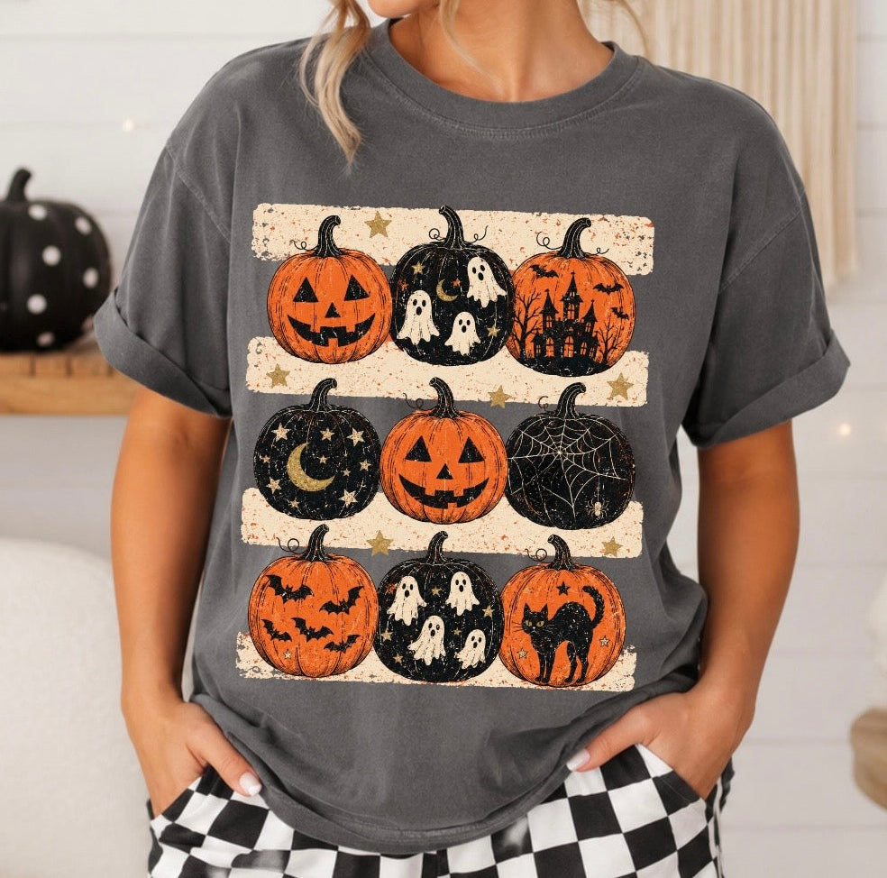 brushstroke pumpkins clear film screen print