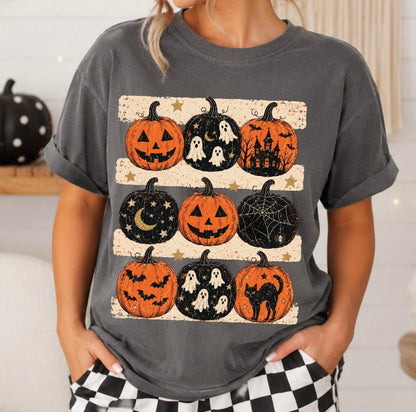 brushstroke pumpkins clear film screen print
