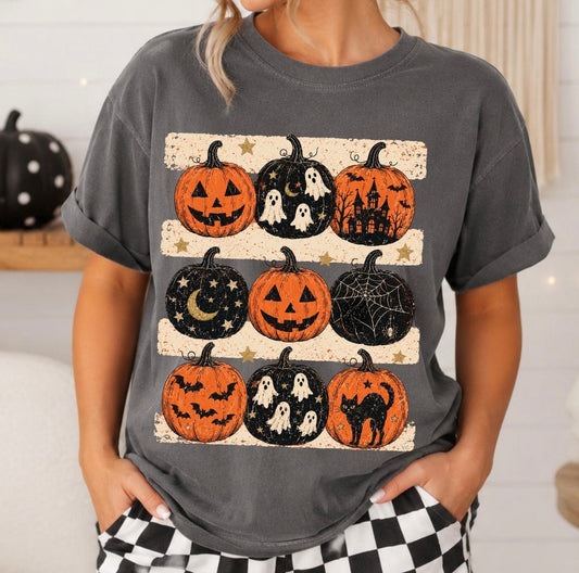 brushstroke pumpkins clear film screen print