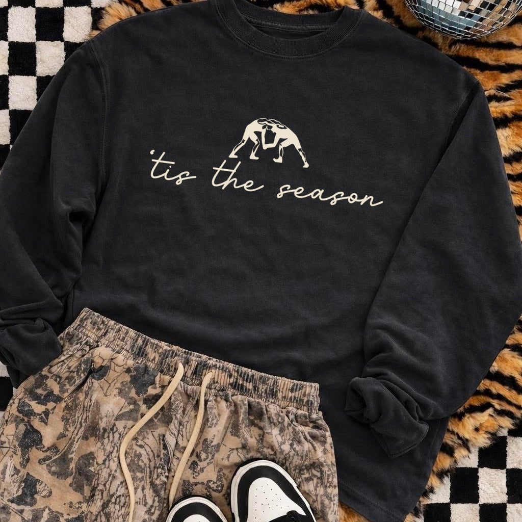 wrestling tis the season screen print transfer