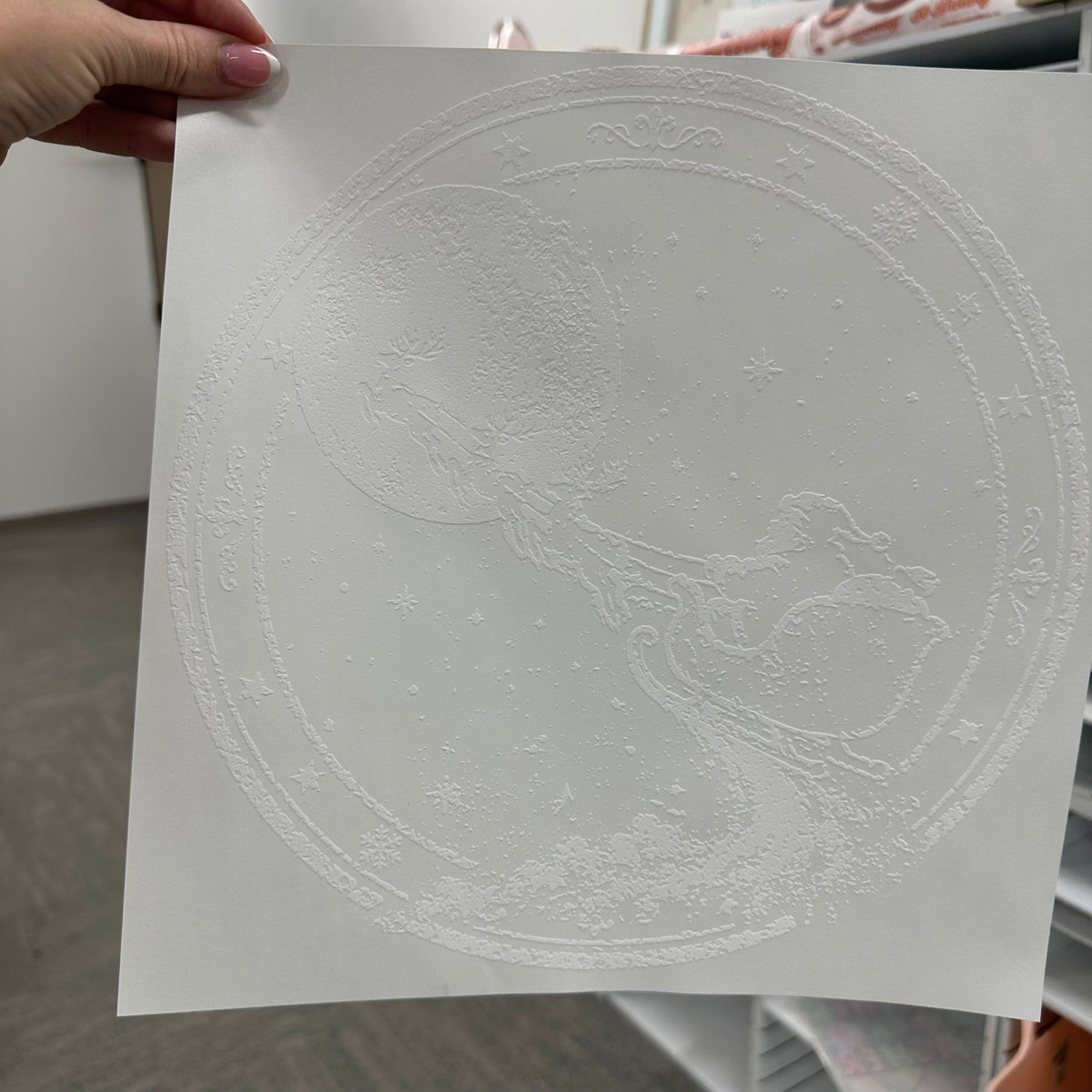 santa sleigh half tone screen print transfer•