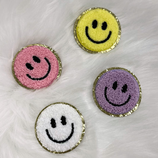 Chenille Patch - small SMILE FACES 2.2 inch