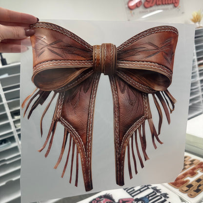 western leather bow clear film screen print